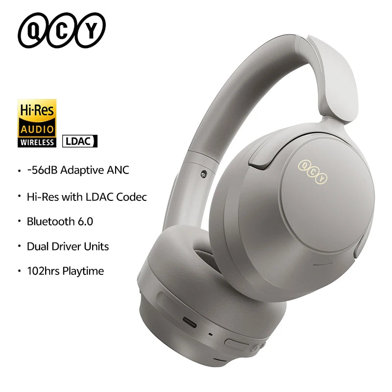 H3S-GREY Color Adaptive ANC Over-Ear Headphones Hi-Res LDAC Wireless