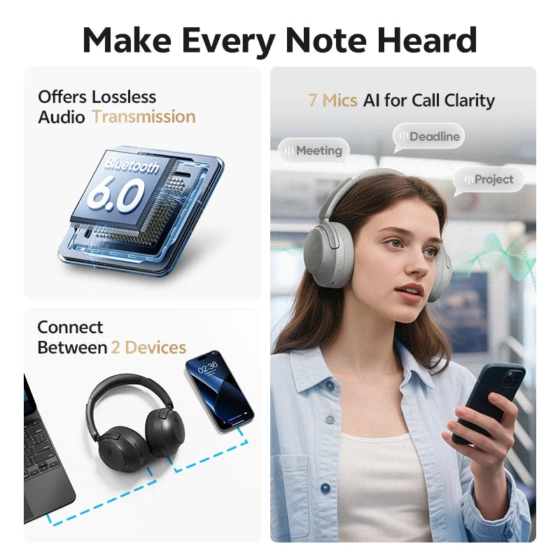 Adaptive ANC Over-Ear Headphones Hi-Res LDAC Wireless